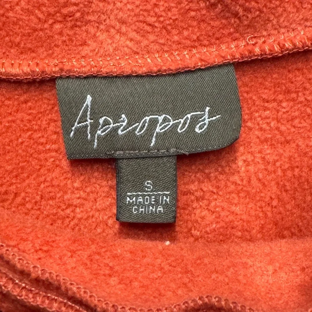 Apropos Small Orange Fleece Mock Neck Pullover Top Zipper Pocket‎ (1501)